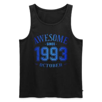 October 1993 - Geburtstag im Oktober Awesome - Männer Premium Bio Tank Top - Schwarz - Vorne - Michal (187cm)