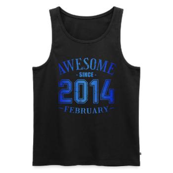 February 2014 - February's Birthday Awesome - Men's Premium Organic Tank Top - black - Front - Michal (187cm)