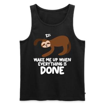 Sleeping Sloth Lazy Sloths - Männer Premium Bio Tank Top - Schwarz - Vorne - AI Model Male 178 light (178cm)