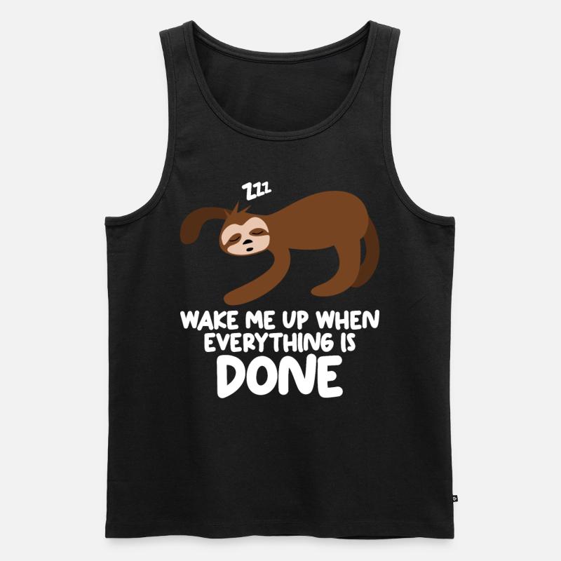 Sleeping Sloth Lazy Sloths - Männer Premium Bio Tank Top - Schwarz