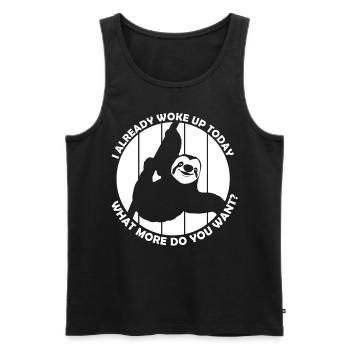 Sloth Tired Sleeping Lazy Slow Sloths - Men's Premium Organic Tank Top - black - Front - AI Model Male 178 light (178cm)