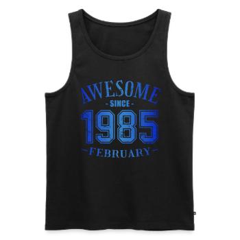 February 1985 - Geburtstag im Februar Awesome - Männer Premium Bio Tank Top - Schwarz - Vorne - Michal (187cm)