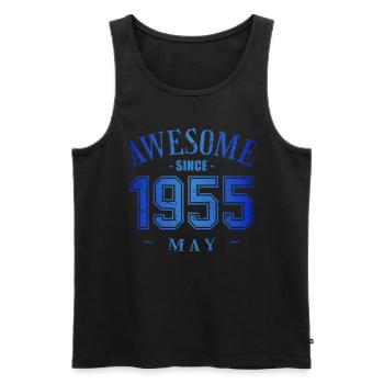 May 1955 - Geburtstag im Mai Awesome - Männer Premium Bio Tank Top - Schwarz - Vorne - AI Model Male 178 light (178cm)