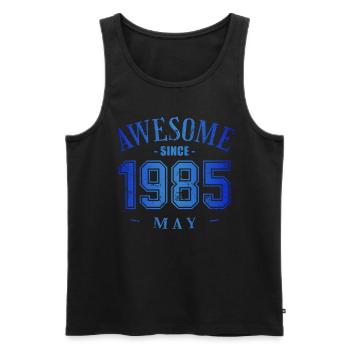 May 1985 - Geburtstag im Mai Awesome - Männer Premium Bio Tank Top - Schwarz - Vorne - Michal (187cm)