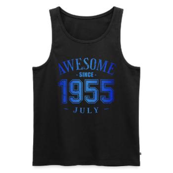 July 1955 - Geburtstag im Juli Awesome - Männer Premium Bio Tank Top - Schwarz - Vorne - AI Model Male 178 light (178cm)