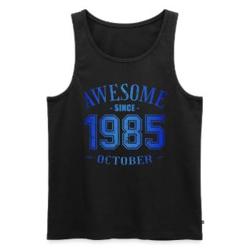 October 1985 - Geburtstag im Oktober Awesome - Männer Premium Bio Tank Top - Schwarz - Vorne - Michal (187cm)