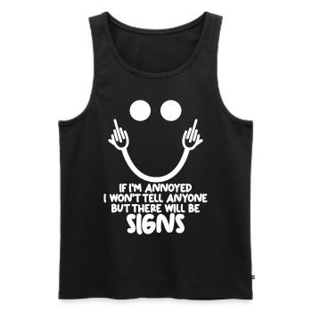 Middle Finger Misanthrope Sarcasm - Männer Premium Bio Tank Top - Schwarz - Vorne - AI Model Male 178 light (178cm)