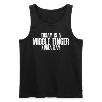 Misanthrope Sarcasm Grumpy - Männer Premium Bio Tank Top - Schwarz - Vorne - Michal (187cm)