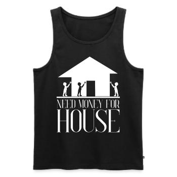Propriétaire Maison de pendaison de crémaillère Bâtiment - Débardeur bio Premium Homme - noir - Devant - Michal (187cm)