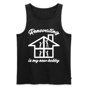 Maison Construction Propriétaire Rénovation - Débardeur bio Premium Homme - noir - Devant - Michal (187cm)