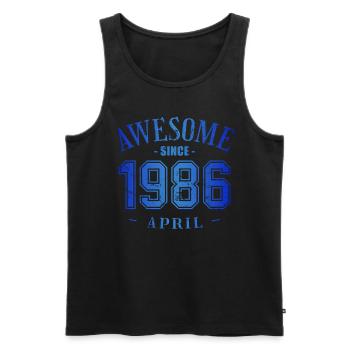 April 1986 - Geburtstag im April Awesome - Männer Premium Bio Tank Top - Schwarz - Vorne - Michal (187cm)