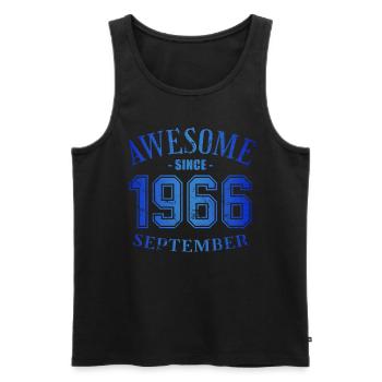 September 1966 - Geburtstag im September Awesome - Männer Premium Bio Tank Top - Schwarz - Vorne - Michal (187cm)