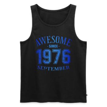 September 1976 - Geburtstag im September Awesome - Männer Premium Bio Tank Top - Schwarz - Vorne - Michal (187cm)