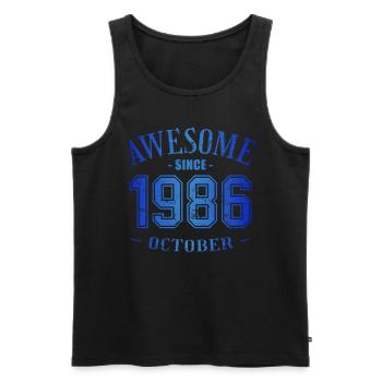 October 1986 - Geburtstag im Oktober Awesome - Männer Premium Bio Tank Top - Schwarz - Vorne - Michal (187cm)