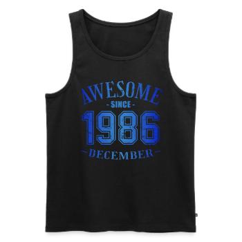 December 1986 - Geburtstag im Dezember Awesome - Männer Premium Bio Tank Top - Schwarz - Vorne - Michal (187cm)