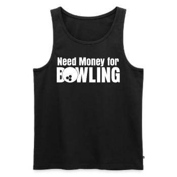 Quilles Bowling Boule Bowling Bowling - Débardeur bio Premium Homme - noir - Devant - AI Model Male 178 light (178cm)