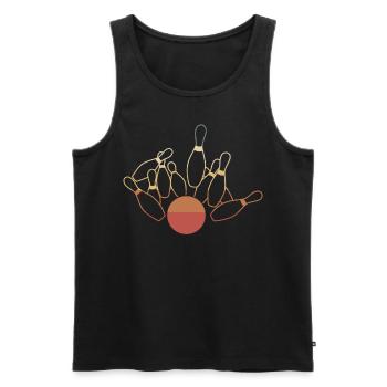 Retro Bowling Ball - Männer Premium Bio Tank Top - Schwarz - Vorne - AI Model Male 178 light (178cm)