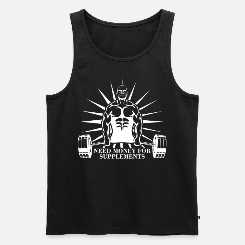 Suppléments de musculation Bodybuilder - Débardeur bio Premium Homme - noir