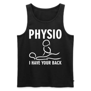 Physio Physiotherapist Physiotherapy - Men's Premium Organic Tank Top - black - Front - AI Model Male 178 light (178cm)