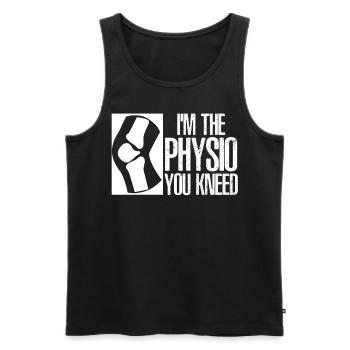 Physio Joke Physiotherapy - Men's Premium Organic Tank Top - black - Front - AI Model Male 178 light (178cm)