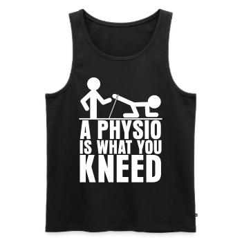 Physio Physiotherapy - Men's Premium Organic Tank Top - black - Front - AI Model Male 178 light (178cm)