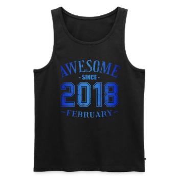 February 2018 - Birthday in February Awesome - Men's Premium Organic Tank Top - black - Front - Michal (187cm)