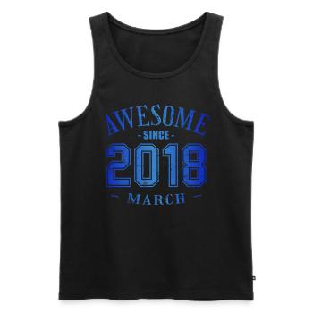 March 2018 - Birthday in March Awesome - Men's Premium Organic Tank Top - black - Front - Michal (187cm)