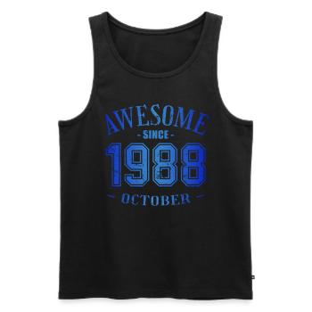 October 1988 - Geburtstag im Oktober Awesome - Männer Premium Bio Tank Top - Schwarz - Vorne - Michal (187cm)