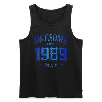 May 1989 - Geburtstag im Mai Awesome - Männer Premium Bio Tank Top - Schwarz - Vorne - AI Model Male 178 light (178cm)
