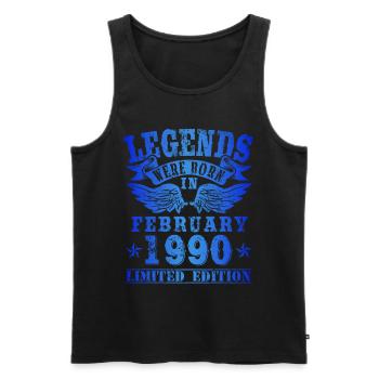 Les légendes sont nées en février 1990 Anniversaire - Débardeur bio Premium Homme - noir - Devant - Michal (187cm)