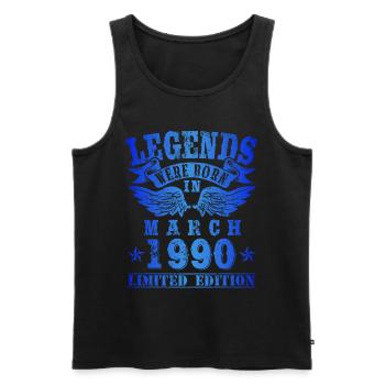 Legends were born in März 1990 Geburtstag - Männer Premium Bio Tank Top - Schwarz - Vorne - AI Model Male 178 light (178cm)