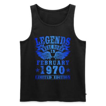Legends were born in February 1970 Blue - Männer Premium Bio Tank Top - Schwarz - Vorne - AI Model Male 178 light (178cm)