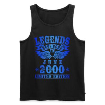 Legends were born in June 2000 Birthday - Men's Premium Organic Tank Top - black - Front - AI Model Male 178 light (178cm)