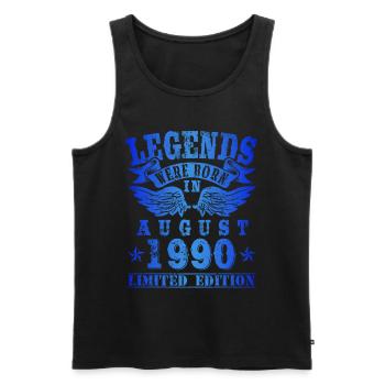 Les légendes sont nées en août 1990 Anniversaire - Débardeur bio Premium Homme - noir - Devant - Michal (187cm)