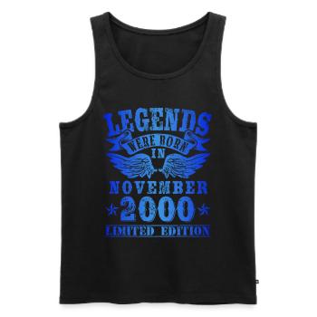 Legends were born in November 2000 Birthday - Men's Premium Organic Tank Top - black - Front - AI Model Male 178 light (178cm)