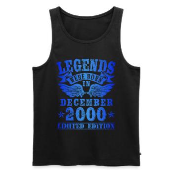 Legends were born in December 2000 Birthday - Men's Premium Organic Tank Top - black - Front - AI Model Male 178 light (178cm)