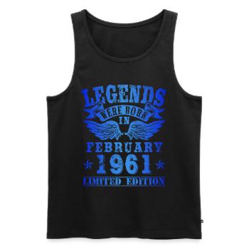 Legends were born in Februar 1961 Geburtstag - Männer Premium Bio Tank Top - Schwarz - Vorne - AI Model Male 178 light (178cm)