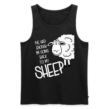 Sheep Shepherd Farmer - Men's Premium Organic Tank Top - black - Front - AI Model Male 178 light (178cm)