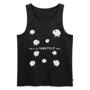 Sheep Joke - Men's Premium Organic Tank Top - black - Front - AI Model Male 178 light (178cm)