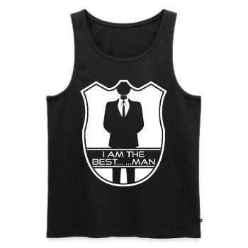 Best Man Groomsmen Bride Groom - Männer Premium Bio Tank Top - Schwarz - Vorne - Michal (187cm)