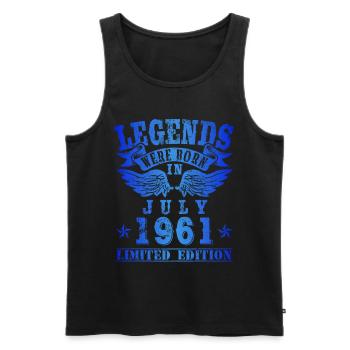 Legends were born in July 1961 Birthday - Men's Premium Organic Tank Top - black - Front - Michal (187cm)
