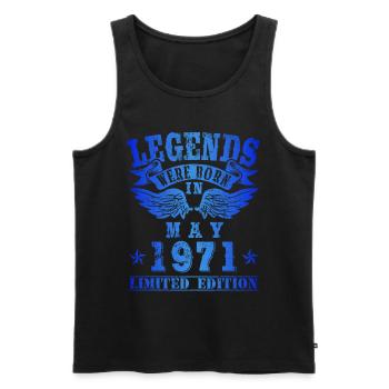 Legends were born in Mai 1971 Geburtstag - Männer Premium Bio Tank Top - Schwarz - Vorne - Michal (187cm)