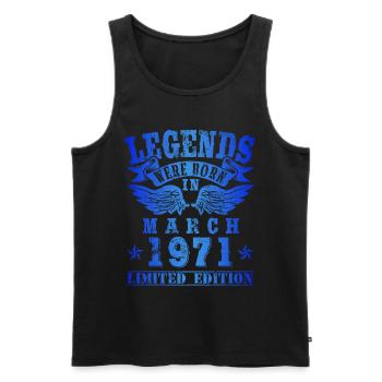 Legends were born in März 1971 Geburtstag - Männer Premium Bio Tank Top - Schwarz - Vorne - Michal (187cm)