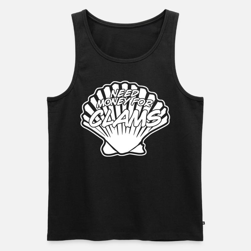 Clams Clam Seashell - Männer Premium Bio Tank Top - Schwarz