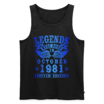 Legends were born in Oktober 1981 Geburtstag - Männer Premium Bio Tank Top - Schwarz - Vorne - Michal (187cm)