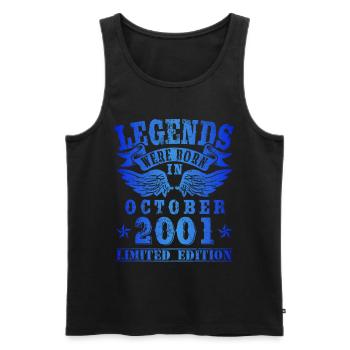 Legends were born in Oktober 2001 Geburtstag - Männer Premium Bio Tank Top - Schwarz - Vorne - Michal (187cm)