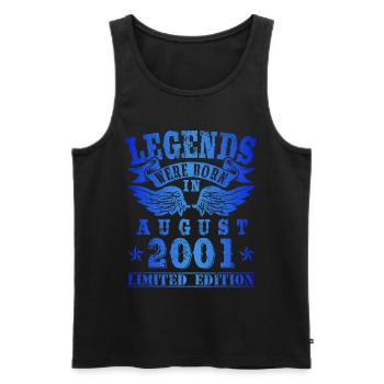 Legends were born in August 2001 Geburtstag - Männer Premium Bio Tank Top - Schwarz - Vorne - Michal (187cm)