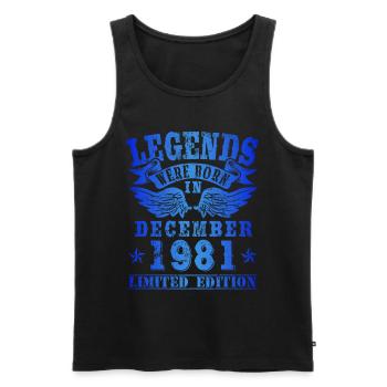 Legends were born in Dezember 1981 Geburtstag - Männer Premium Bio Tank Top - Schwarz - Vorne - Michal (187cm)