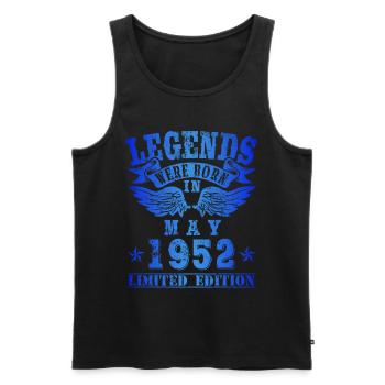 Legends were born in Mai 1952 Birthday - Men's Premium Organic Tank Top - black - Front - Michal (187cm)