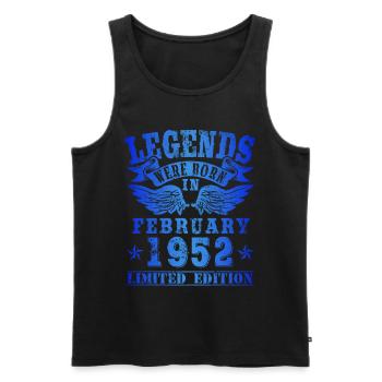 Legends were born in February 1952 Birthday - Men's Premium Organic Tank Top - black - Front - Michal (187cm)